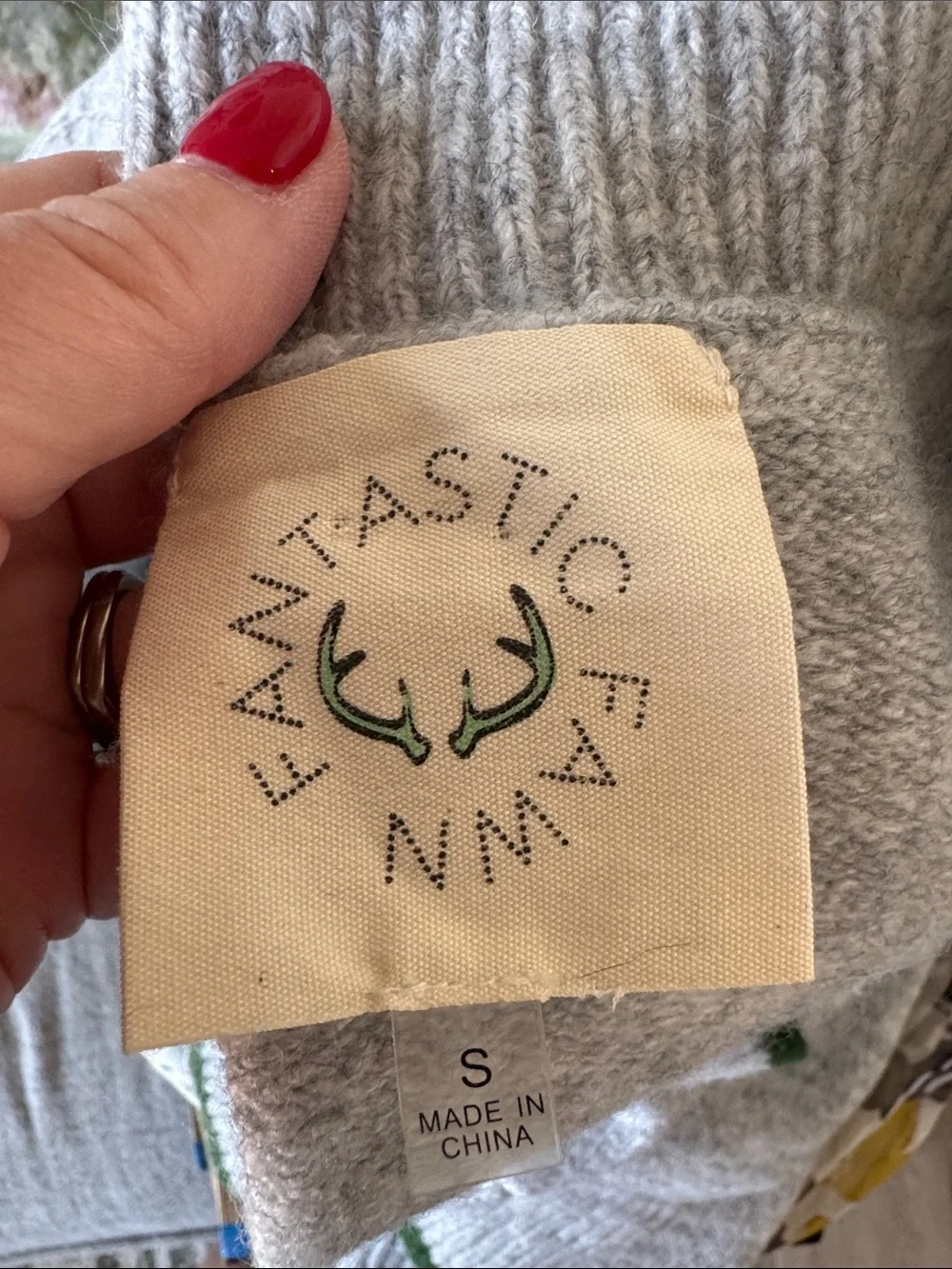 NWOT Fantastic Fawn S oversized Be Happy smiley face cardigan sweater